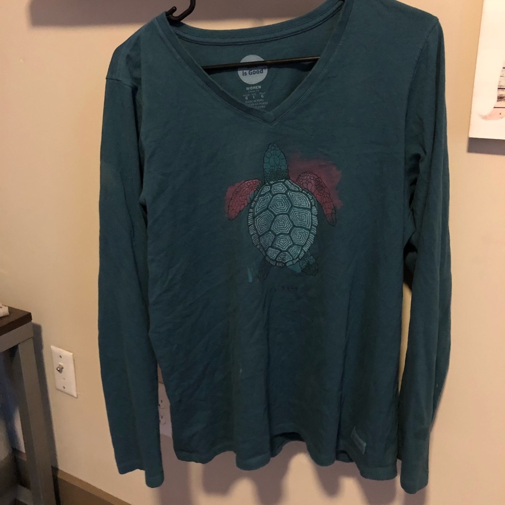 Life is Good Long Sleeve Turtle Shirt